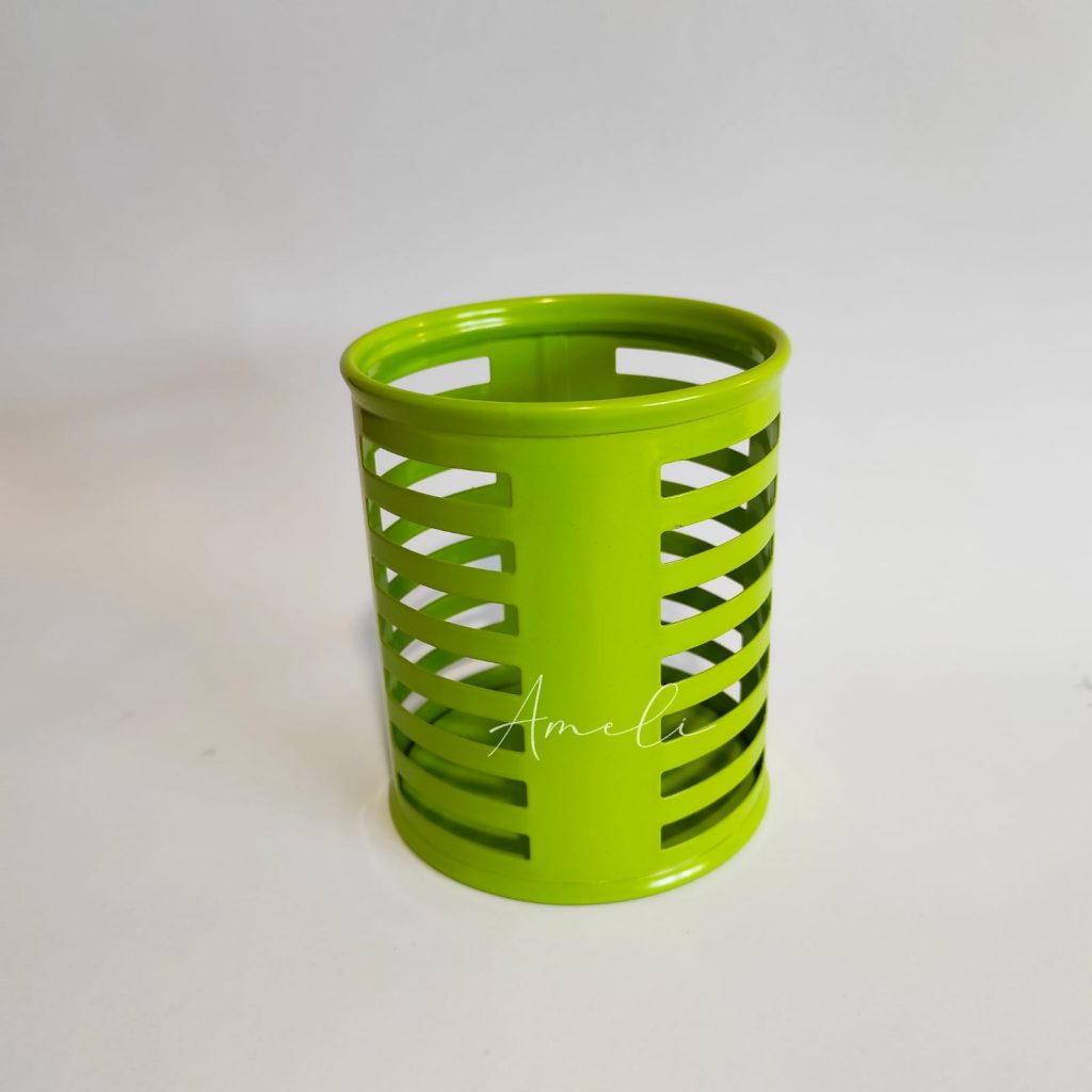 Porta lápices metálico rayado – Ameli Papeleria