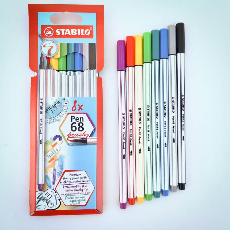Marcadores Brush Pen 68 Stabilo x8 – Ameli Papeleria