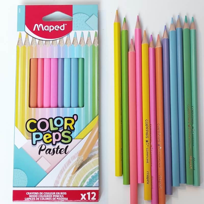 Lápices de colores Maped pastel x12 – Ameli Papeleria