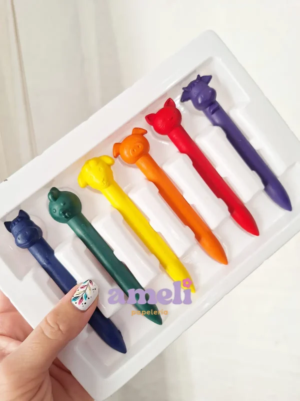 Crayones animalitos x6 - Imagen 2