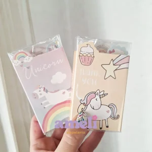 Libretita desplegable de notas adhesivas Unicornio