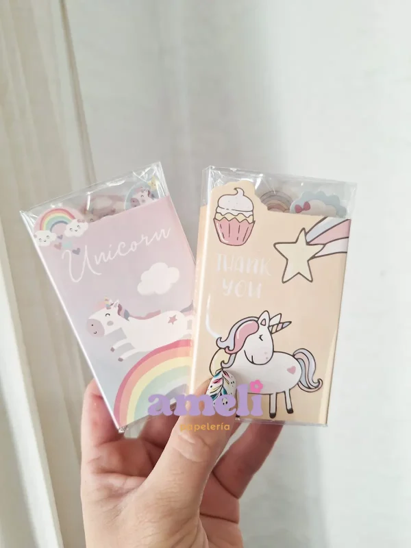 Libretita desplegable de notas adhesivas Unicornio