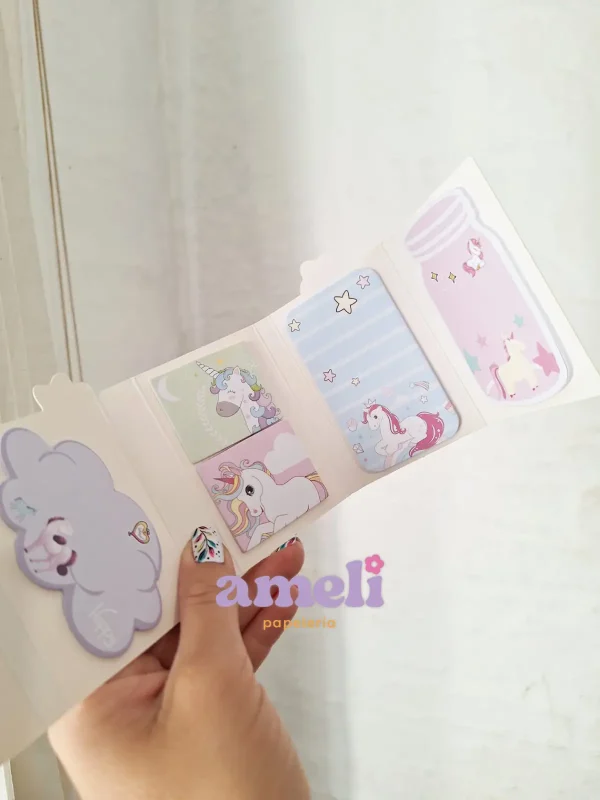 Libretita desplegable de notas adhesivas Unicornio - Imagen 4