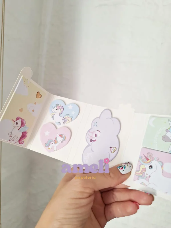 Libretita desplegable de notas adhesivas Unicornio - Imagen 3