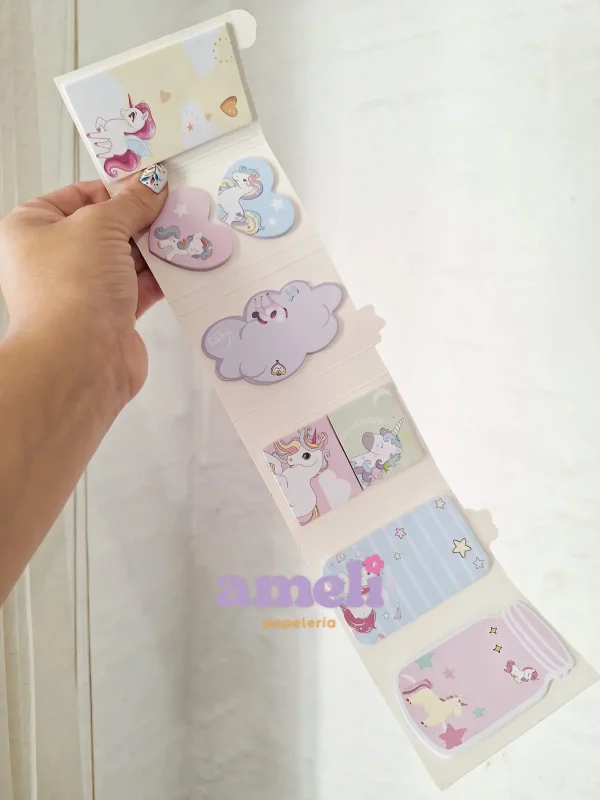 Libretita desplegable de notas adhesivas Unicornio - Imagen 2
