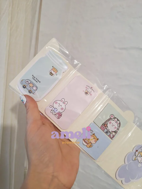 Libretita desplegable de notitas adhesivas animalitos  - Imagen 4