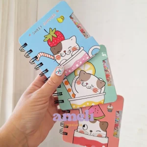 Mini libreta super tapa dura gatitos con solapitas