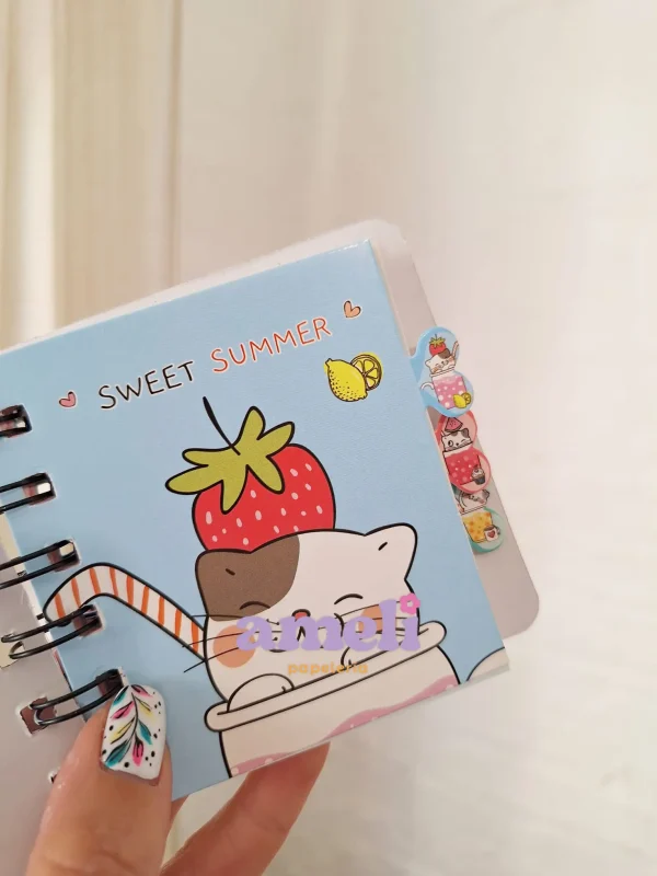 Mini libreta super tapa dura gatitos con solapitas - Imagen 3