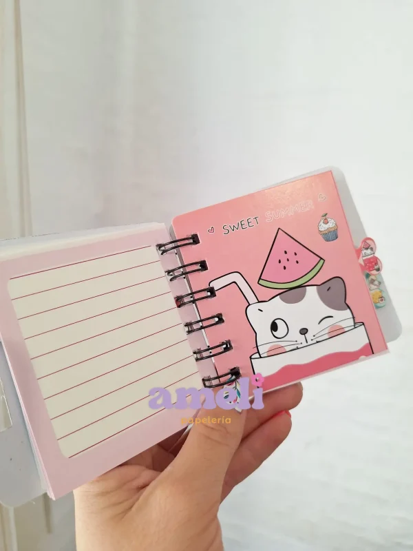 Mini libreta super tapa dura gatitos con solapitas - Imagen 4