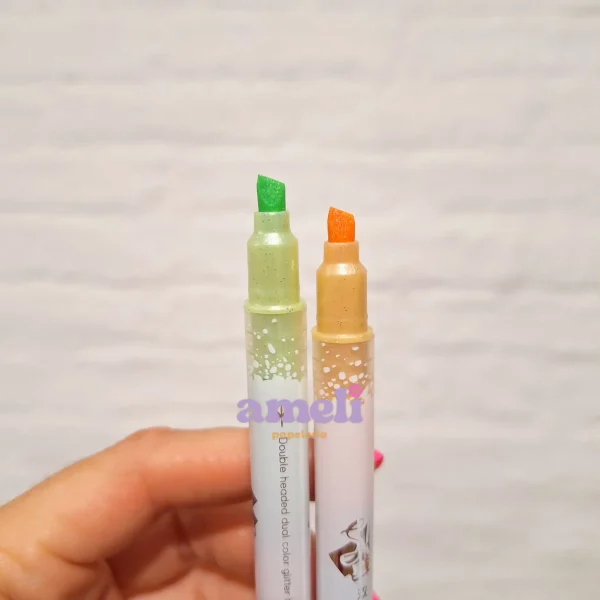Resaltadores glitter dobles Shune x6 - Imagen 4
