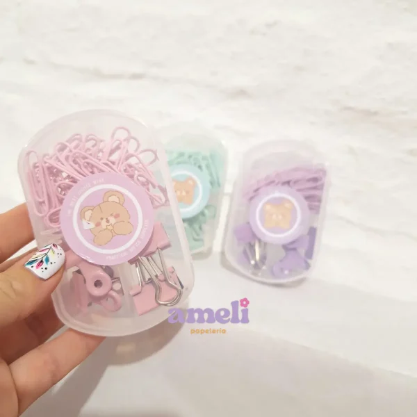 Set de clips pastel