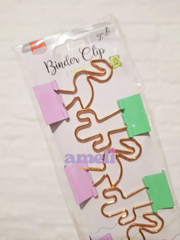 Apretapapeles, doble clips BRW NATURE - Imagen 2