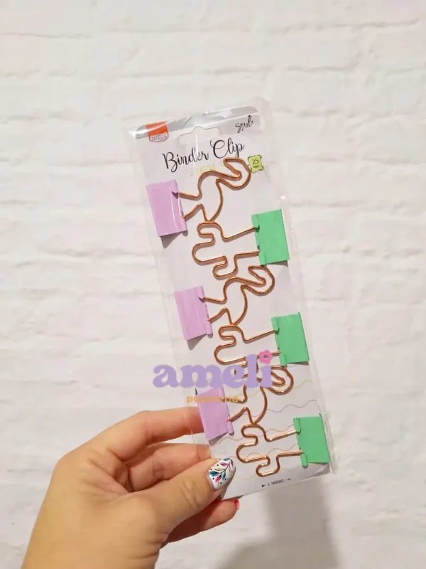 Apretapapeles, doble clips BRW NATURE