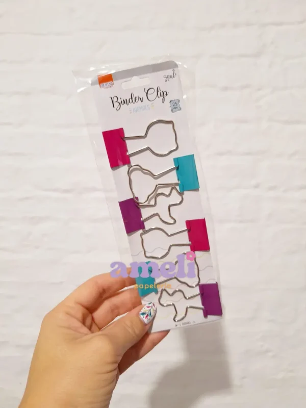 Apretapapeles, doble clips BRW animales