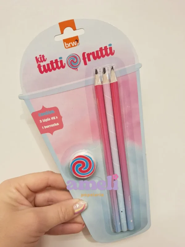 Set Tutti Frutti Brw: 3 lápices + goma