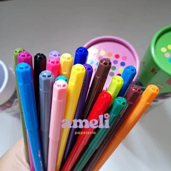 Tubo/estuche con 20 marcadores Filgo escolares finos - Imagen 2