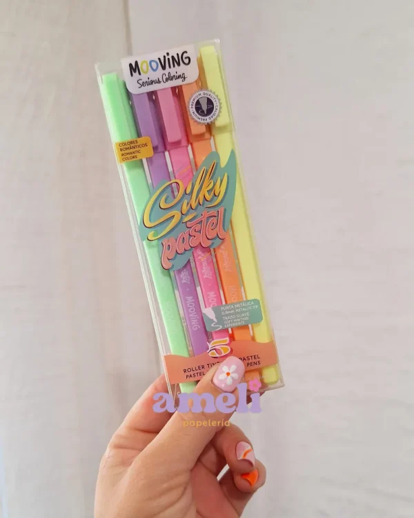 Bolígrafos de gel Mooving Silky pastel