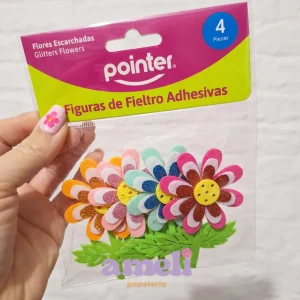 Figuras de fieltro adhesivas flores Pointer