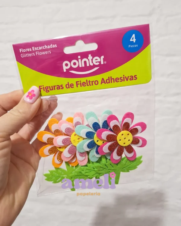 Figuras de fieltro adhesivas flores Pointer