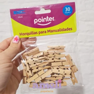 Palillitos/horquillas 3.5 cm madera Pointer