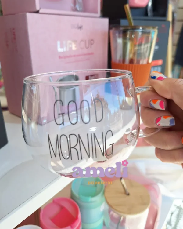 Taza vidrio Good Morning