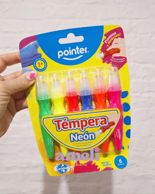Temperas neón, pinceles recargables Pointer