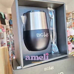 3 en 1: taza, vaso y mate + bombilla + tapa Big life negro