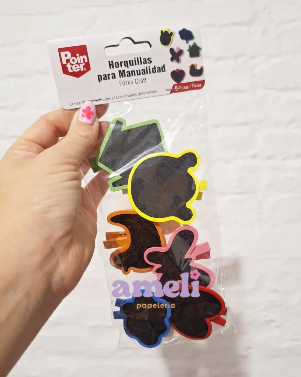 Palillitos/horquillas con apliques mini pizarrita set x6