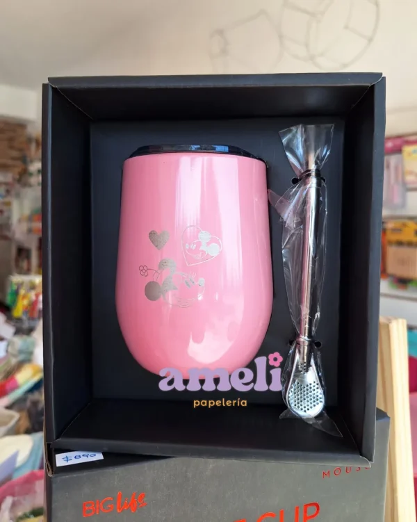 3 en 1: taza, vaso y mate Big Life + tapa + bombilla Minnie
