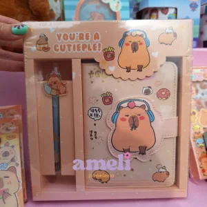 Box Capibara cuaderno + bolígrafo