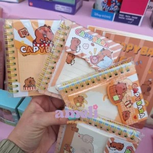 Libretita tapa dura + notas adhesivas Capibara