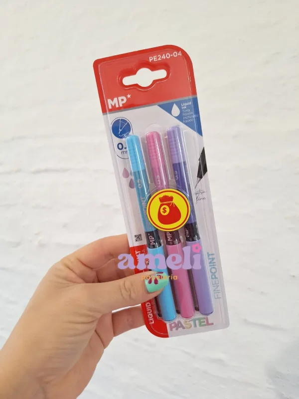 Pack de 3 bolígrafos Mp tinta liquida