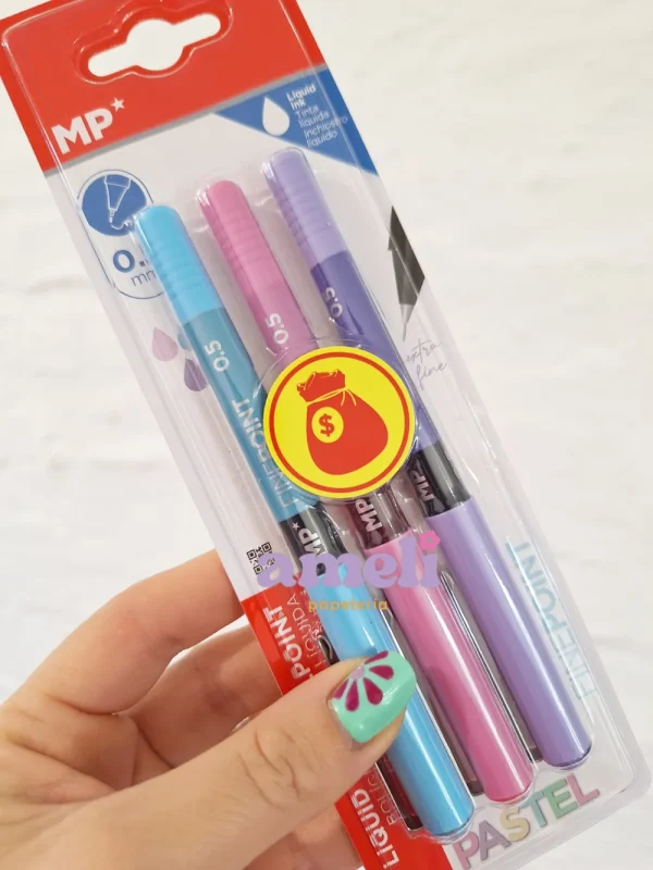 Pack de 3 bolígrafos Mp tinta liquida - Imagen 2