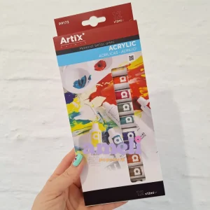 Pintura acrílica Artix, 12 tubos