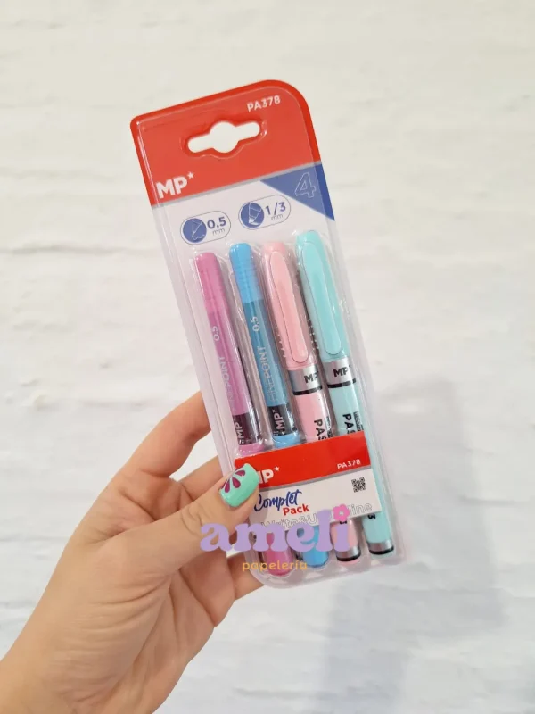 Set de escritura Mp: 2 boligrafos + 2 resaltadores
