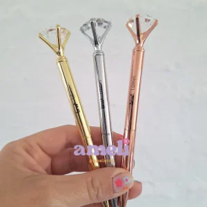 Bolígrafo metalico Brw diamante tinta azul