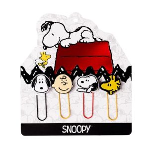Clip metálicos con aplique blister x4 Snoopy