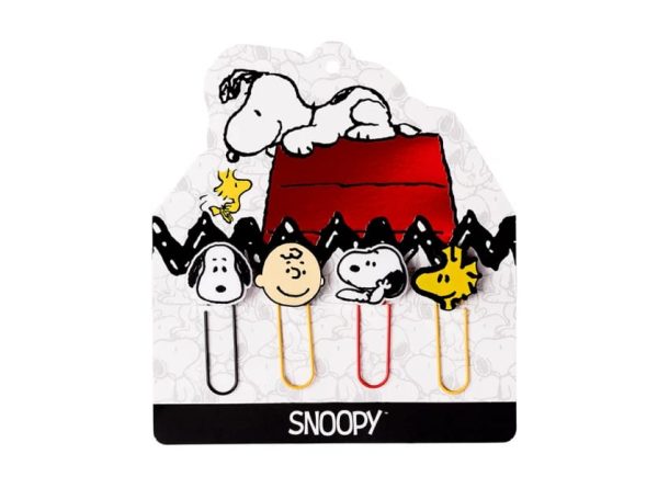 Clip metálicos con aplique blister x4 Snoopy