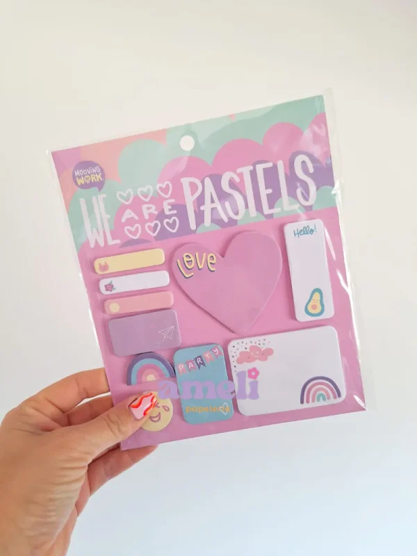 Notas y banderines adhesivos Mooving pastel