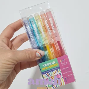 Bolígrafos borrables Teoria, tinta color x5