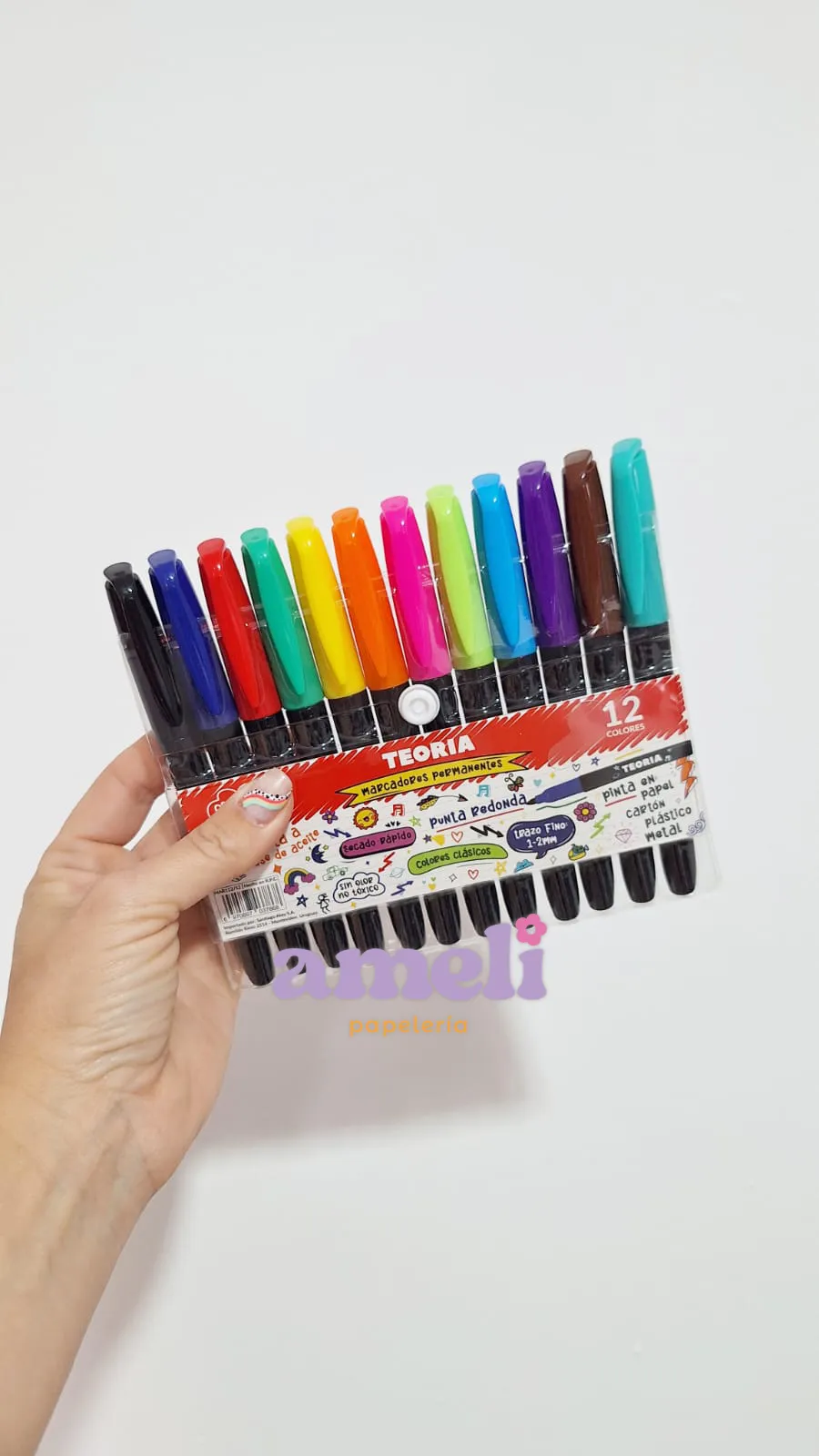 Marcadores permanentes Teoria x 12