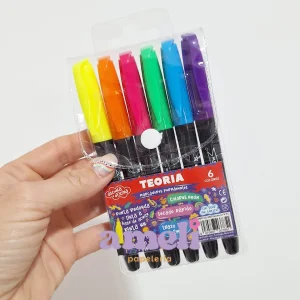 Marcadores permanentes Teoria x 6 Neón