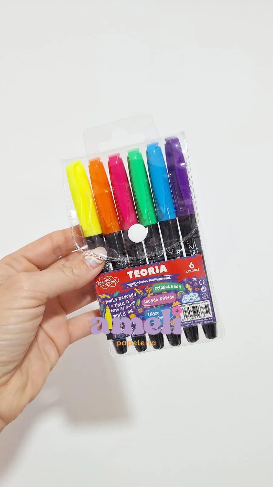 Marcadores permanentes Teoria x 6 Neón