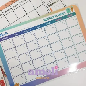 Planificador mensual, pizarra magnetica