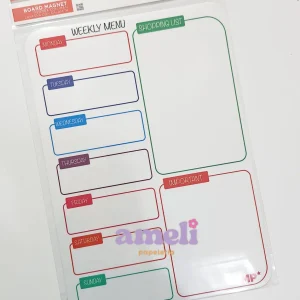 Planificador menú semanal, pizarra magnética