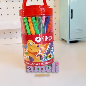 Estuche plástico 50 marcadores Filgo finos