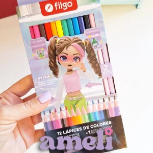 Set escolar Filgo 12 colores + 2 lápices + sacapuntas + goma