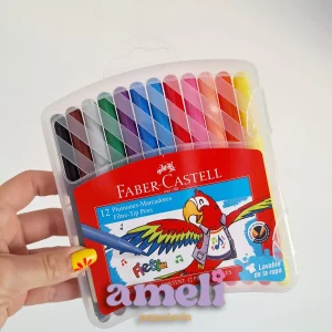 Estuche plástico marcadores Faber Castell x12