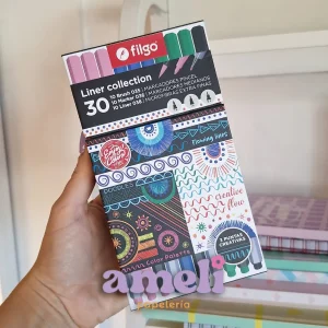 Set Filgo liner collection (10 fibras, 10 marcadores medianos y 10 brush)