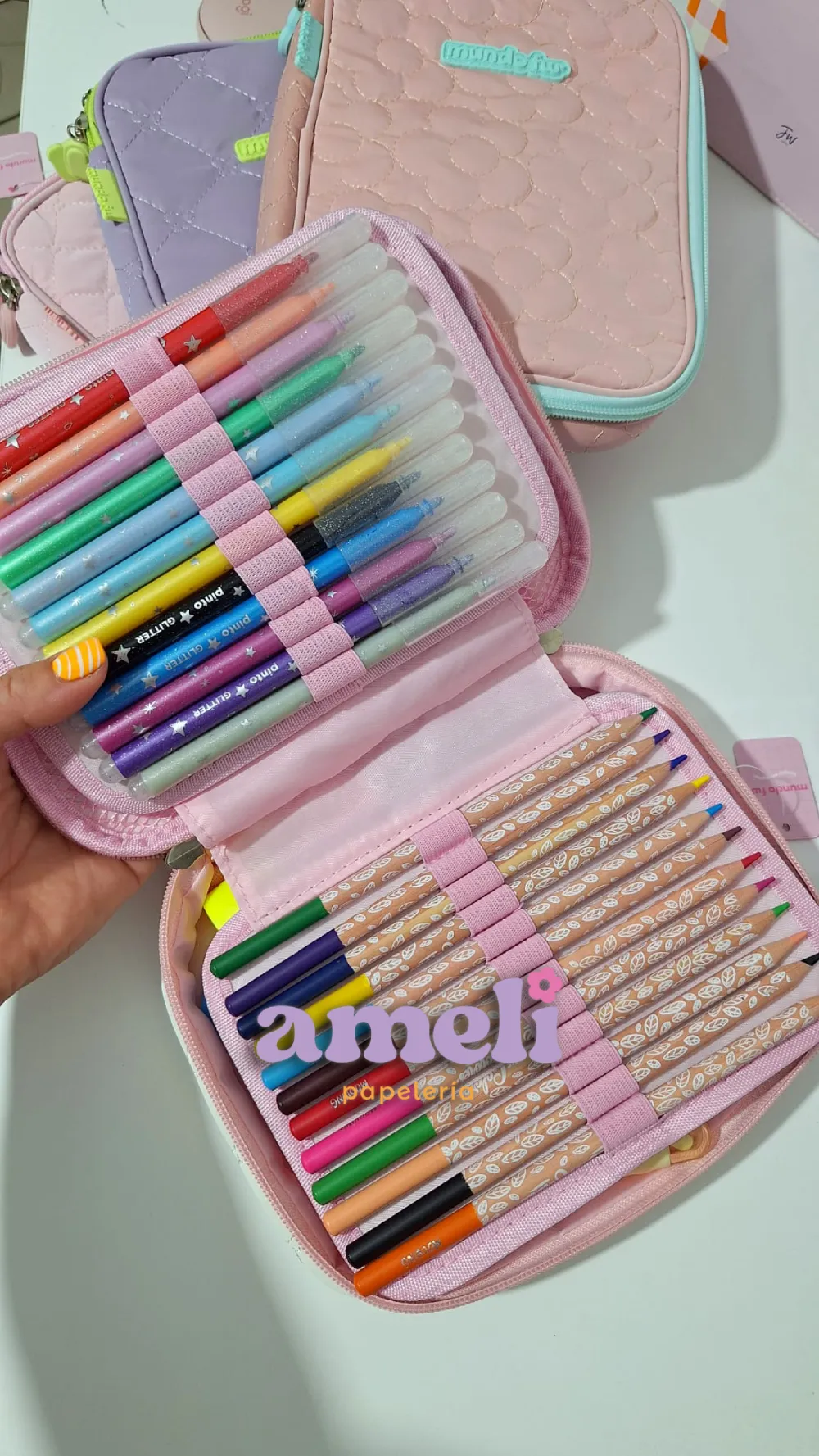 Organizaror, cartuchera Mundo Fw pastel - Imagen 5